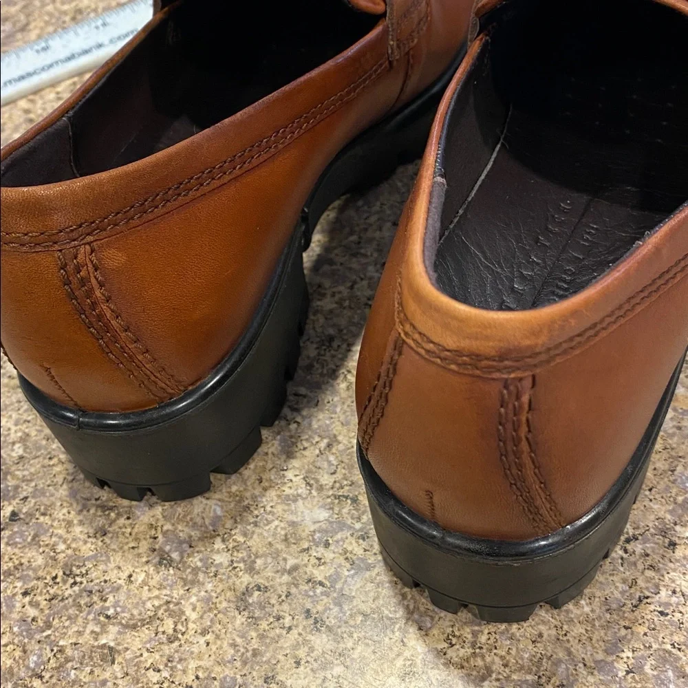 Ecco Modtray Penny Loafer Cognac EU 38 U.S. 7- 7.5 Leather (Shoes Only-No Box)